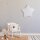 Lampe de plafond chambre denfant étoile L : 45 cm tissu blanc gris 2x E27