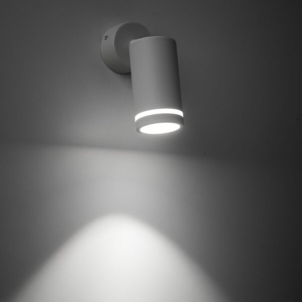 Plafonnier blanc Ø 5,5 cm H : max. 13,5 cm GU10 Métal