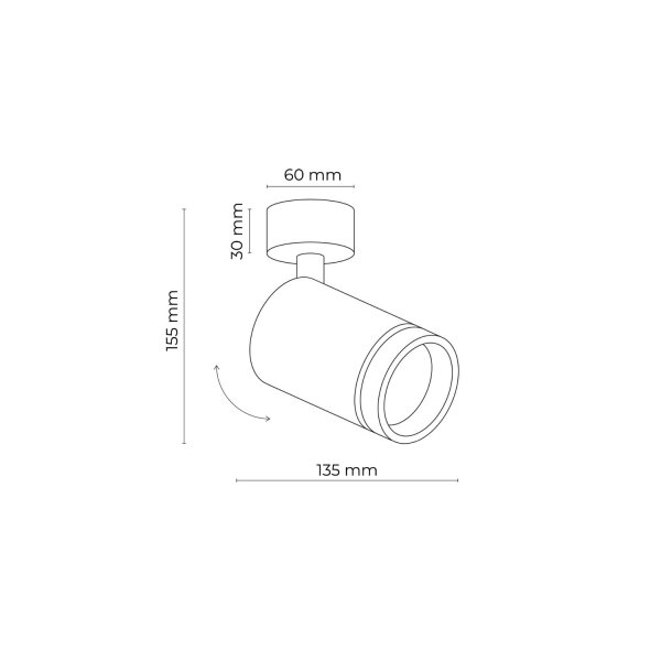 Plafonnier blanc Ø 5,5 cm H : max. 13,5 cm GU10 Métal