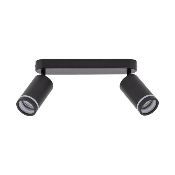 Spot de plafond en métal 43,5cm de long noir 2 flammes GU10
