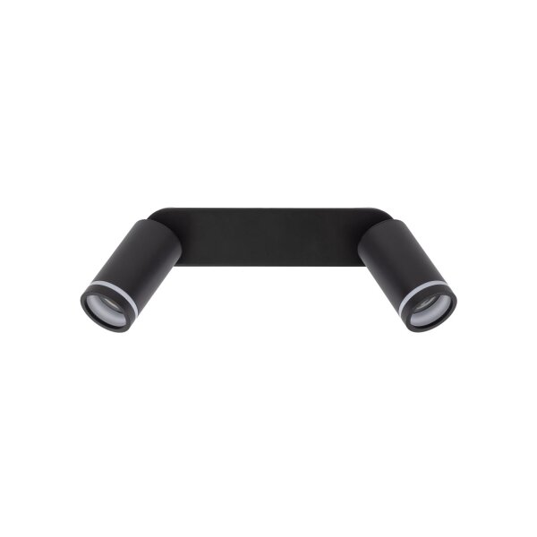 Spot de plafond en métal 43,5cm de long noir 2 flammes GU10