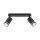 Spot de plafond en métal 43,5cm de long noir 2 flammes GU10