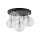 Lampe de plafond verre métal Ø 35 cm petit noir or 5x G9