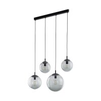 Lampe à suspendre verre fumé métal L...