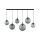 Suspension verre fumé métal 130 cm de long H : max. 150 cm