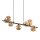 Suspension métal verre fumé L : 90 cm H : max. 153 cm 7x G9
