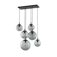 Lampe à suspendre verre fumé L : 77 cm H :...