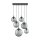 Lampe à suspendre verre fumé L : 77 cm H : max. 140 cm 6x E27