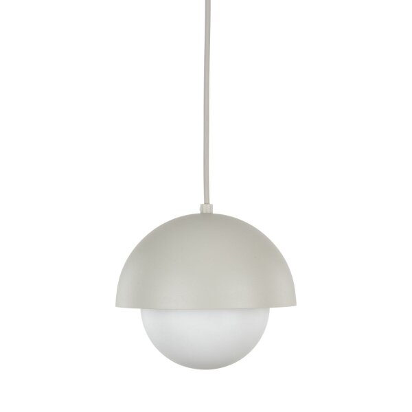Lampe à suspendre Verre Métal Ø 17 cm Beige Blanc G9 Boule Abat-jour