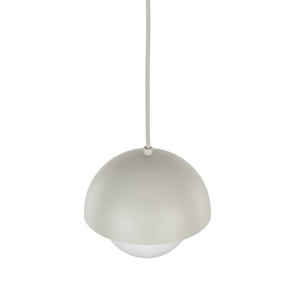 Lampe à suspendre Verre Métal Ø 17 cm Beige Blanc G9 Boule Abat-jour