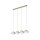Suspension allongée 80cm beige blanc 4-flamme G9 verre métal
