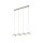 Suspension allongée 80cm beige blanc 4-flamme G9 verre métal