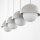 Suspension allongée 80cm beige blanc 4-flamme G9 verre métal