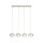 Suspension allongée 80cm beige blanc 4-flamme G9 verre métal