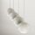 Suspension allongée 80cm beige blanc 4-flamme G9 verre métal