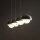Suspension allongée 80cm beige blanc 4-flamme G9 verre métal