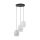 Lampe à suspendre tissu blanc noir réglable E27 3-flamme