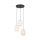 Lampe à suspendre tissu blanc noir réglable E27 3-flamme