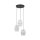 Lampe à suspendre tissu blanc noir réglable E27 3-flamme