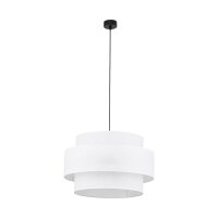 Suspension Tissu Blanc &Oslash; 50 cm H : max. 160 cm 3x E27