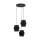 Suspension 3 flammes noir tissu métal E27 orientable