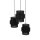Suspension 3 flammes noir tissu métal E27 orientable