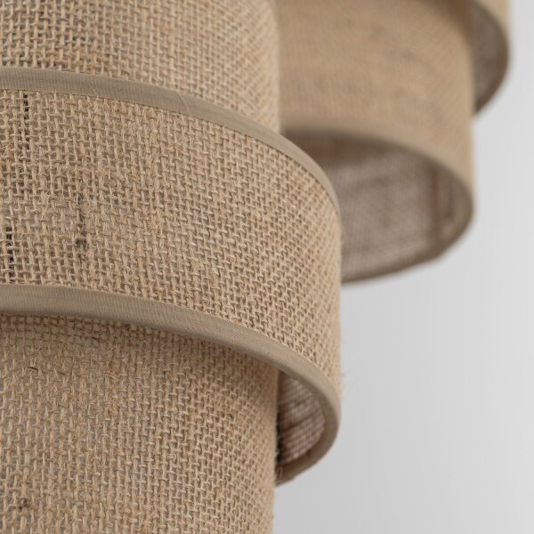 Suspension Jute Métal E27 H : max 145cm 3-flamme Boho