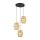 Suspension Jute Métal E27 H : max 145cm 3-flamme Boho