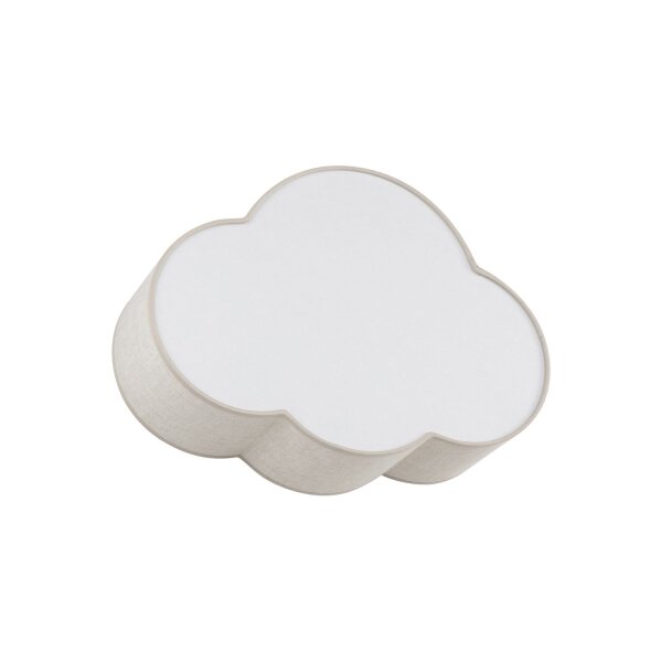 Chambre denfant Lampe nuage Beige Blanc Lin L : 43 cm 2x E27