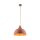 Lampe à suspendre métal bois Ø 34 cm rond H : max. 170 cm rouge E27