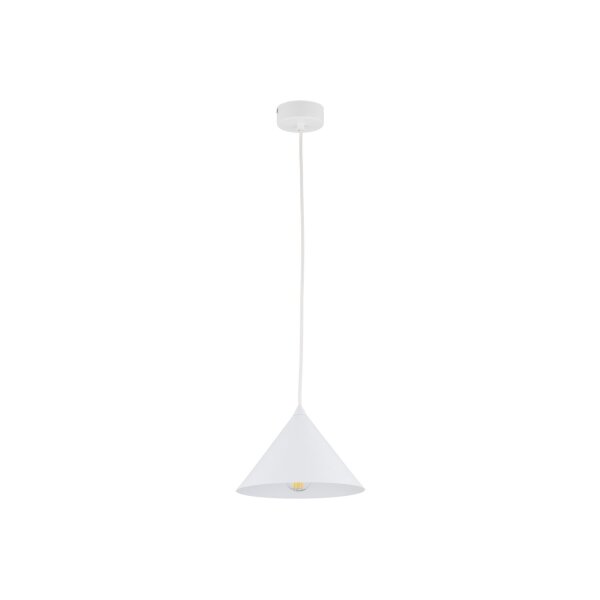 Lampe à suspendre métal E27 D : 19 cm rond H : max. 155 cm blanc