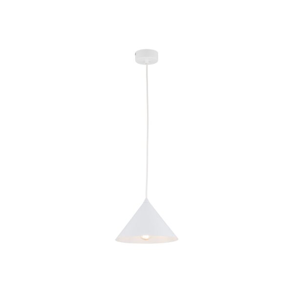 Lampe à suspendre métal E27 D : 19 cm rond H : max. 155 cm blanc
