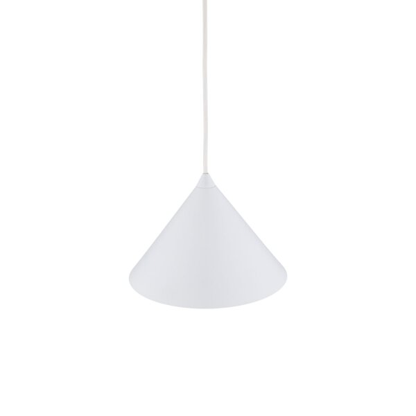 Lampe à suspendre métal E27 D : 19 cm rond H : max. 155 cm blanc