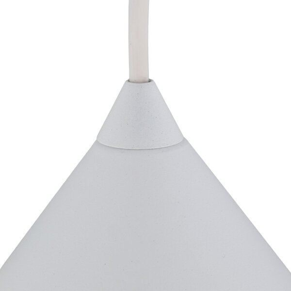 Lampe à suspendre métal E27 D : 19 cm rond H : max. 155 cm blanc