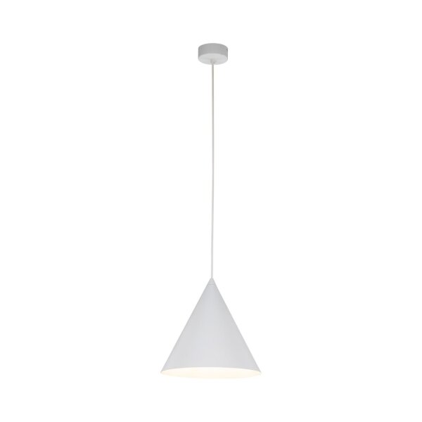 Suspension Blanc Métal Ø 25 cm H : max. 160 cm E27 Retro