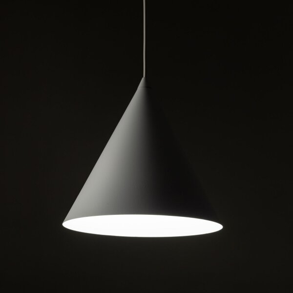 Suspension Blanc Métal Ø 25 cm H : max. 160 cm E27 Retro