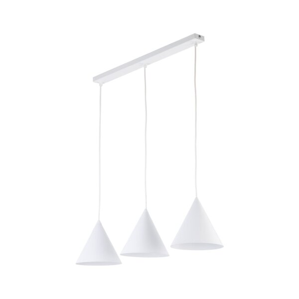 Suspension 3 flammes métal L : 75 cm blanc E27 CODY