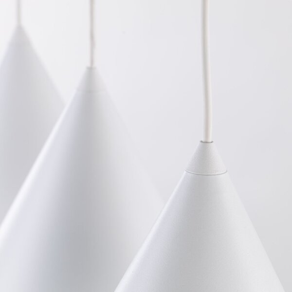 Suspension 3 flammes métal L : 75 cm blanc E27 CODY