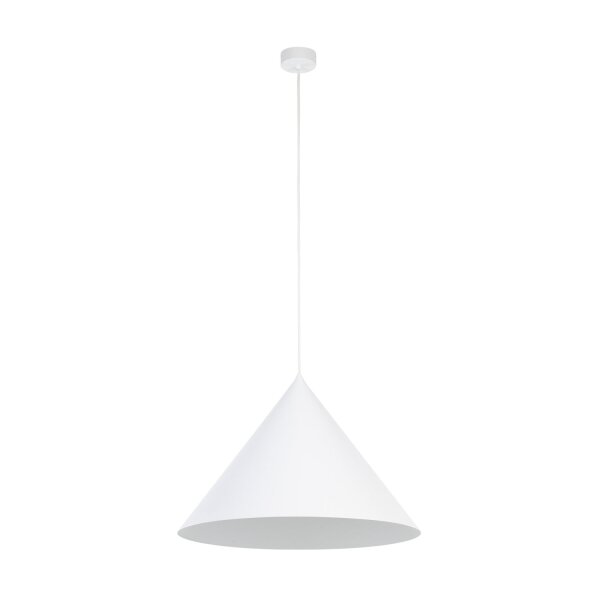 Lampe à suspendre métal blanc Ø 50 cm H : max. 170 cm E27 Retro