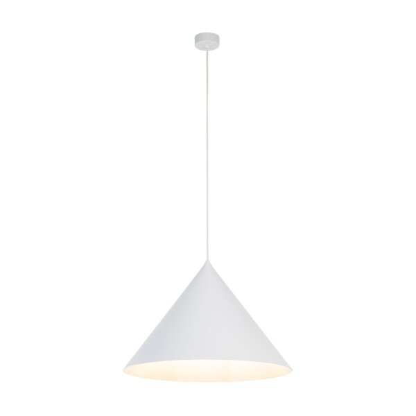 Lampe à suspendre métal blanc Ø 50 cm H : max. 170 cm E27 Retro