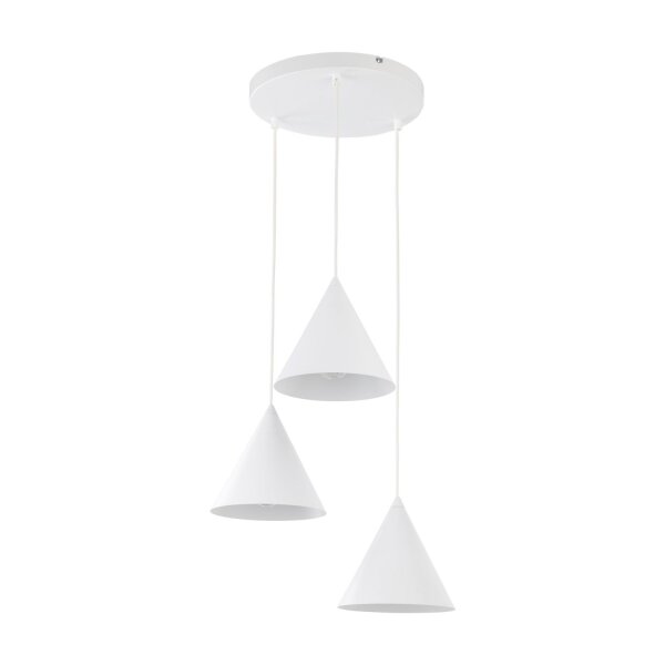 Lampe à suspendre Blanc Métal Ø 42 cm 3 flammes design rétro