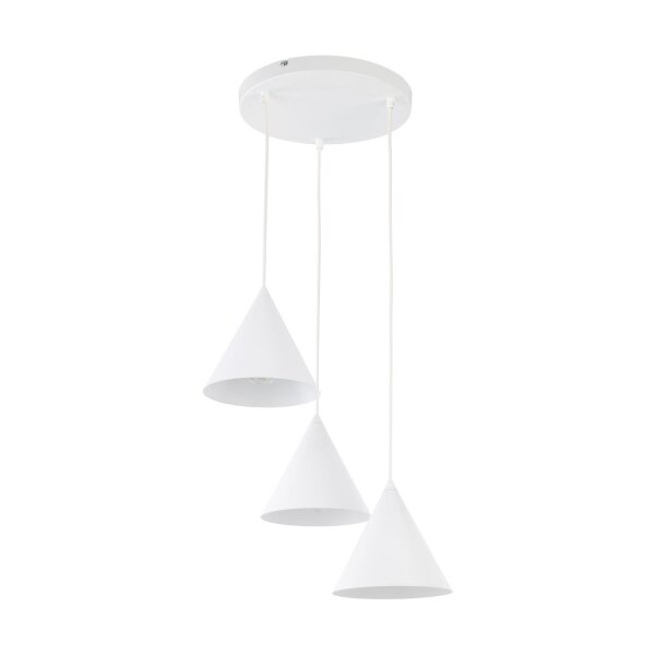 Lampe à suspendre Blanc Métal Ø 42 cm 3 flammes design rétro
