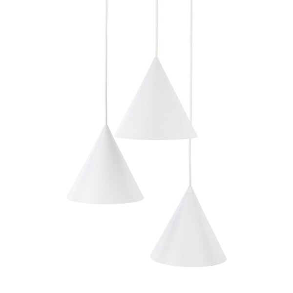 Lampe à suspendre Blanc Métal Ø 42 cm 3 flammes design rétro