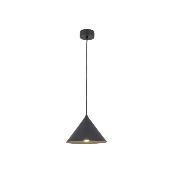 Lampe à suspendre noire ronde Ø 19 cm E27 rétro métal CODY