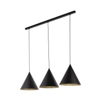 Lampe à suspendre noire 3 flammes métal E27...