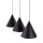 Lampe à suspendre noire 3 flammes métal E27 réglable en hauteur