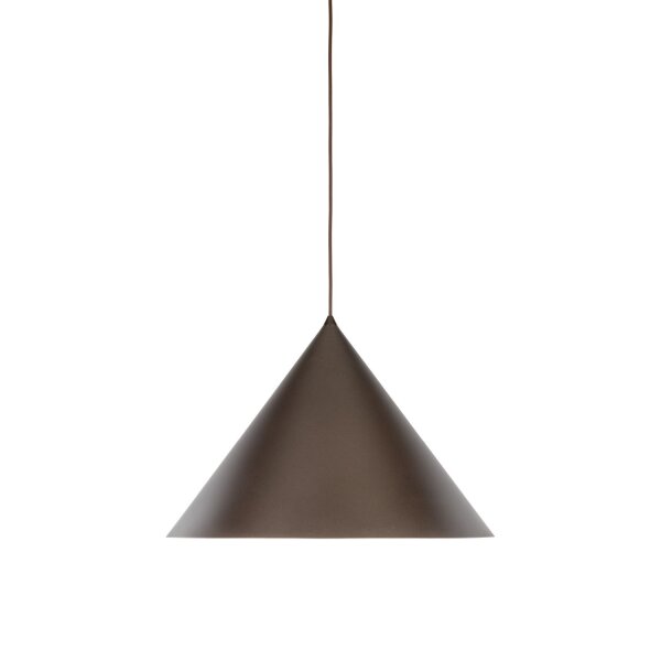 Suspension métal Ø 50 cm rond H : max 170 cm Brun E27