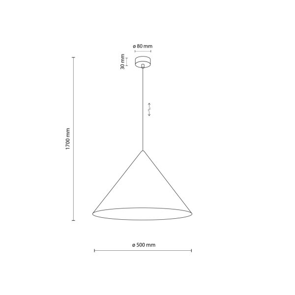 Lampe à suspendre métal beige Ø 50 cm grand H : 1,7 m E27 CODY