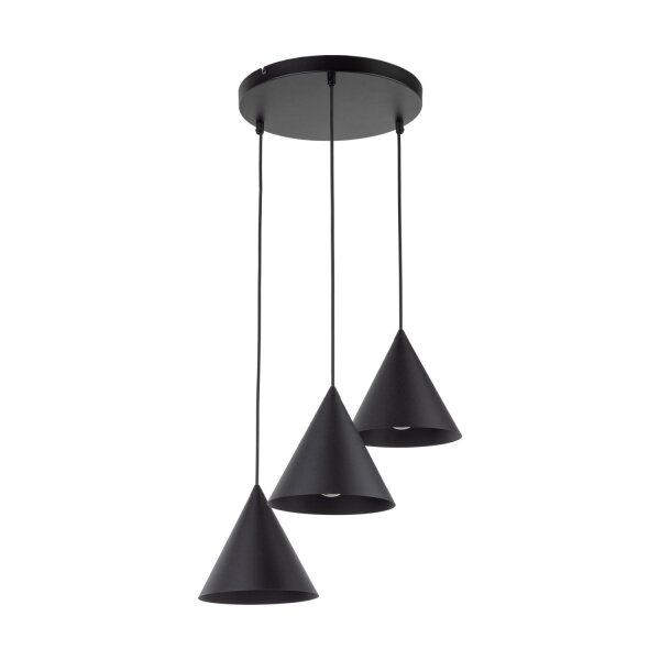 Lampe à suspendre noire ajustable 3 flammes E27 Ø 42 cm CODY