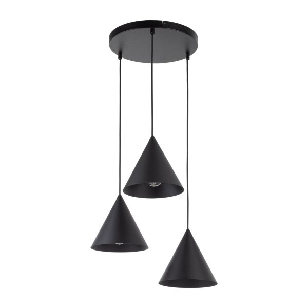 Lampe à suspendre noire ajustable 3 flammes E27 Ø 42 cm CODY